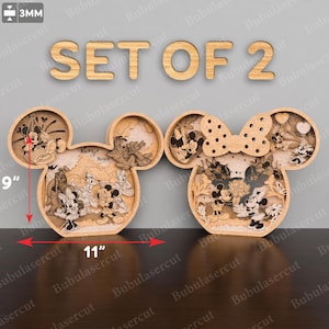 Mouse Christmas Multilayers Laser Cut File, Mouse Multilayers, Mouse Christmas, Multilayers svg, Mouse Glowforge,Cartoon Characters svg,P520