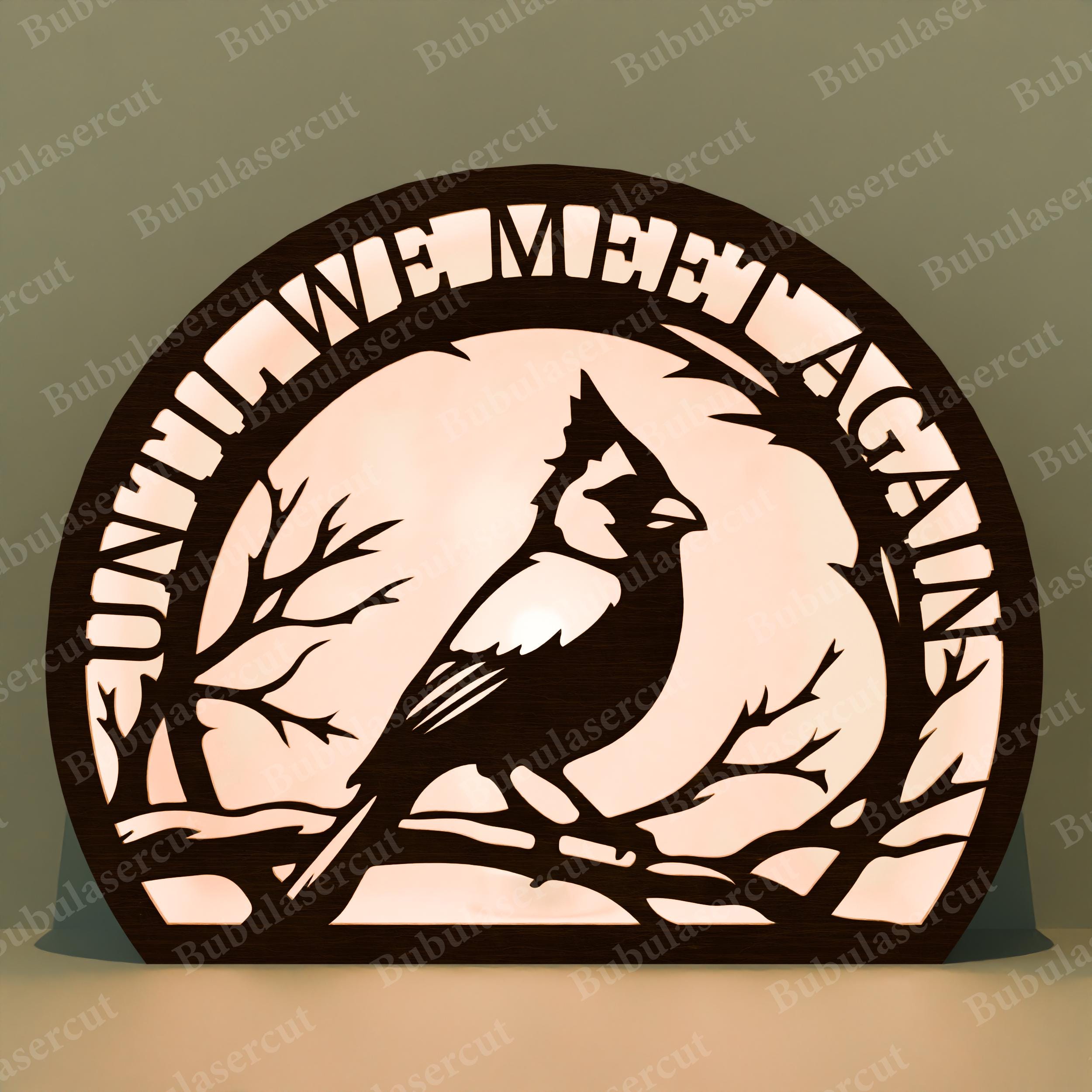Cardinal Memorial Silhouette Sign Set, Remembrance Quote Decor Bundle ...