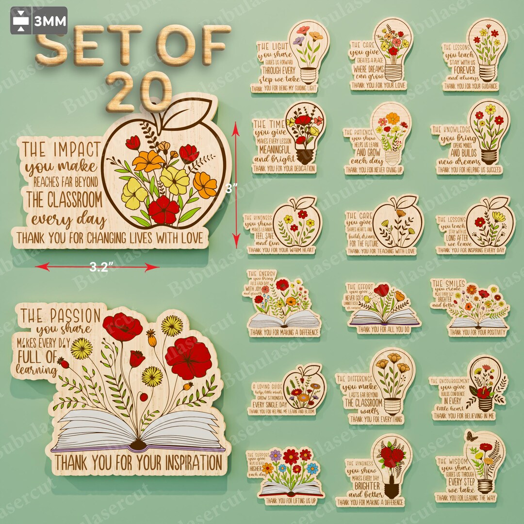 Teacher Appreciation SVG Bundle, Teacher Gift SVG, Thank You Teacher ...