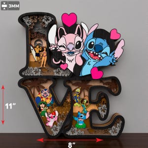 Archivo de corte láser multicapas de San Valentín, dibujos animados de San Valentín multicapas, día de San Valentín, svg de San Valentín, regalo de San Valentín, decoración de San Valentín / P724