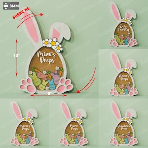 Personalisierte Ostertag Laser geschnitten Datei | Osterdekoration Ostern Geschenk für Oma für Mama Osterhase Holz Familie Magnet Enkel /B53
