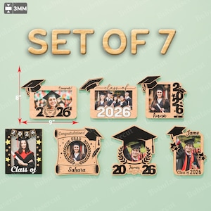 Personalized Grad Photo Frame Laser Cut File| Graduation Picture Frame High School Graduation Photo Frame Graduation Gift Class of 2025/B115