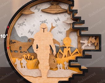 Archivo de corte láser multicapa de personajes de películas, personajes multicapa, personajes de películas Glowforge, SVG multicapa, personajes de películas SVG /P465