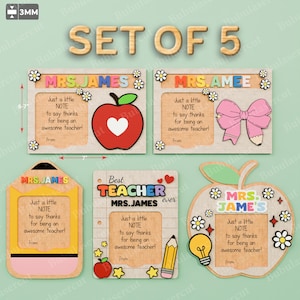 Personalized Teacher Appreciation Gift Laser Cut File | Teacher Gift Teacher Sticky Note Holder Teacher Personalized Gift Grad Gift /B114