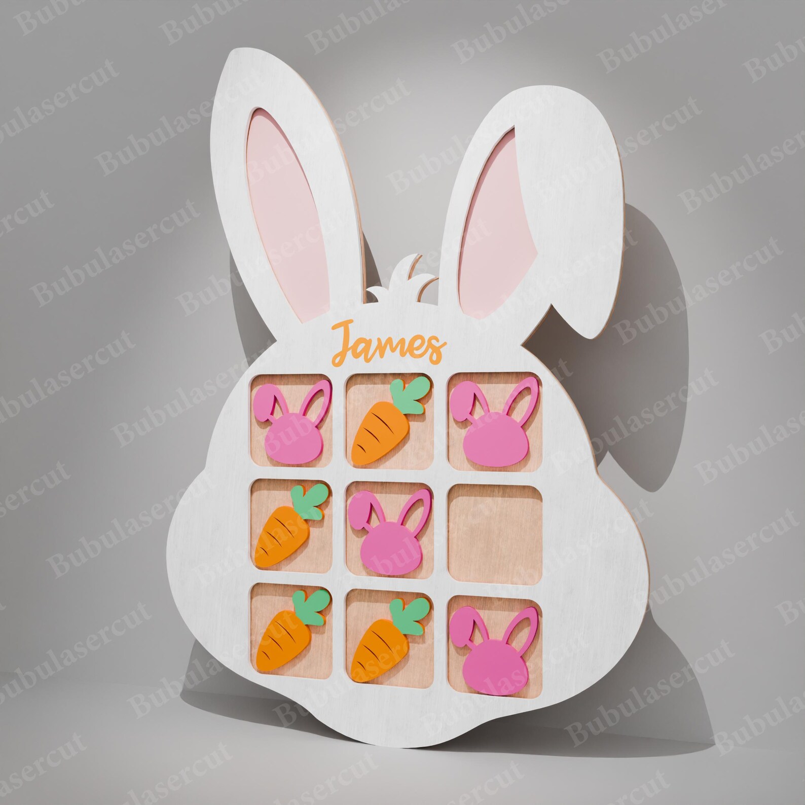 Easter Tic Tac Toe Laser Cut File | Tic Tac Toe Game Svg Easter Bunny ...
