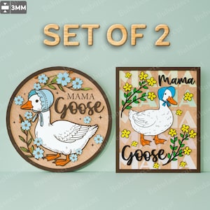 Letrero de Mamá Ganso, archivo cortado con láser / Regalo del Día de la Madre para Mamá Ganso, Feliz Día de la Madre, Floral, Mamá Ganso, Vintage, Mamá Floral, Mamá/B77