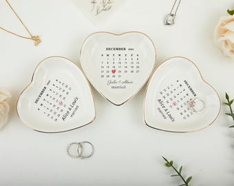 Personalized Anniversary Ring Dish，Wedding Gifts for Couple, Custom Ring Dish,  Couple gift,Bridal Shower Gift, Personalized Engagement Gift