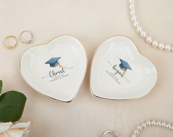 Custom Graduation Jewelry Dish,Custom University Logo Graduation Ring Dish,Grad keepsake Dish,College Bed Party Gift,College Ring Dish