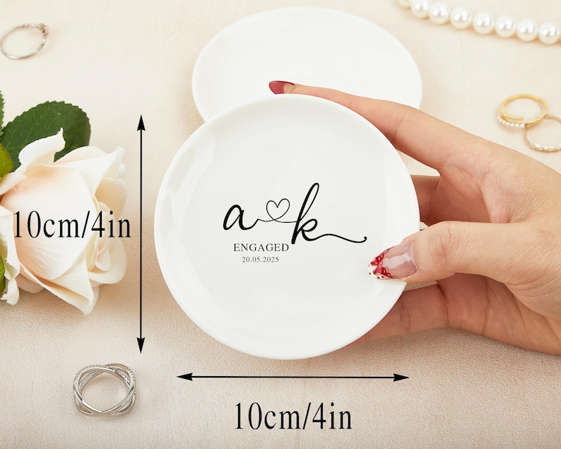 Personalized Engagement Ring Dish Wedding Gift for Bride, Custom ...