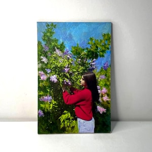 段ボールに油絵を描くカスタム写真、写真から手描きのパーソナライズされた肖像画、ユニークなギフトの委託