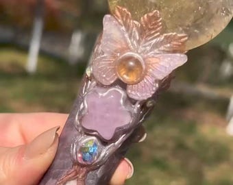 Baguette en cristal : accessoire de cosplay de sorcière fantastique, outil d'énergie de guérison