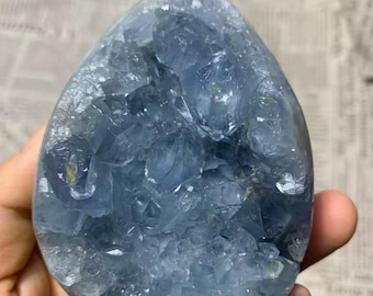 Celestite Geode Cluster, Madagascar Crystal for Spiritual Growth, Meditation & Natural Energy Healing