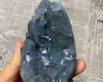 Celestite Geode Cluster, Natural Energy Healing Crystal, Meditation Stone, Healing Geode