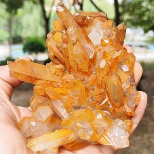 Cluster di quarzo – Cristallo curativo naturale – Quarzo al cloro per la purificazione energetica e la meditazione