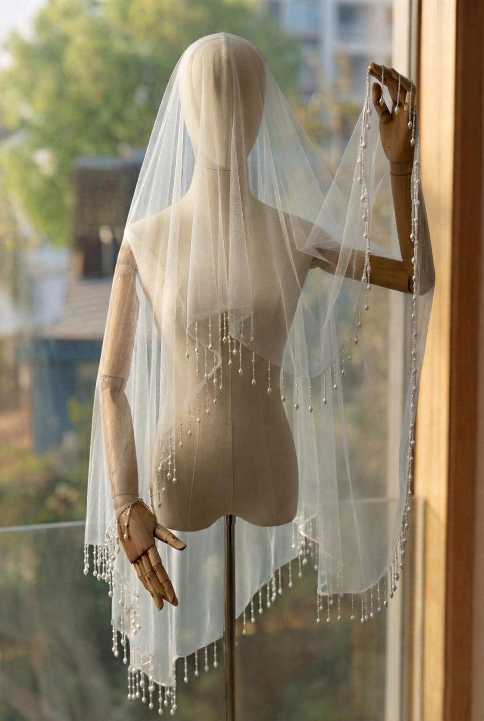 NEW Boho Soft Wedding Veil Ivory or White Bride Bridal Wedding Day Full Fringe Wedding Veil Boho Fringe - Etsy main image 2