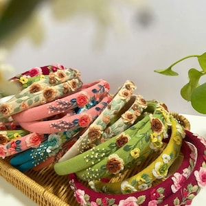 Embroidered Floral Headband | Handmade Boho Hair Accessor | Vintage Style Gift for Her|Perfect for Women, Gifts, Parties and Daily Wear