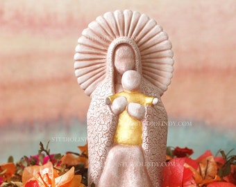 Mother Divine - A new son is born. Gift for mother and grandmother, Prayer Altar Statue, Mother Mary statue