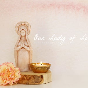 Our Lady of Lourdes - Virgin Mary Shrine Prayer Altar Statue, Mother Goddess, Meditation Space, Mother Mary, Fertility Goddess