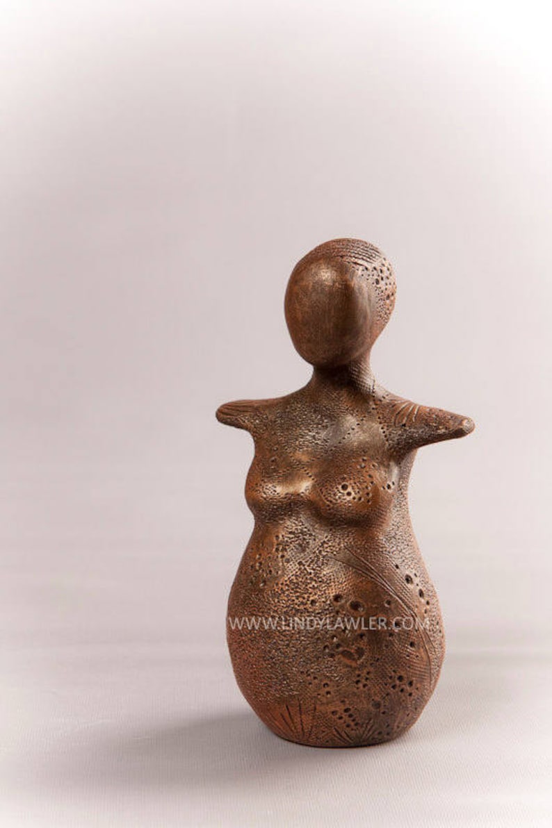Abundance Fertility Goddess Statue Doula Midwife Gift Figurine Goddess Sculpture Pagan Altar Birth Art Blessingway Womb blessing image 1