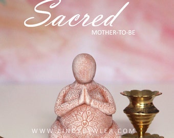 Sacred Mother to be - Fertility Goddess Statue Gift for Midwife Figurine Goddess Sculpture Birth Gift Announcement Blessingway Womb blessing