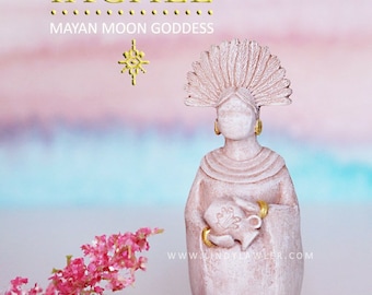Ixchel Mayan Moon Goddess Statue: Fertility Altar Sculpture