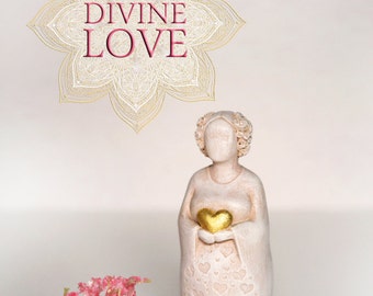 Divine Love - Love Goddess Statue Doula Midwife Gift Figurine Goddess Sculpture Pagan Altar Birth Art Blessingway Womb blessing