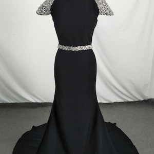 Modest Beaded Prom Dress Mermaid Long, Black Homecoming Dresses, Graduation Dresses Formal Gowns