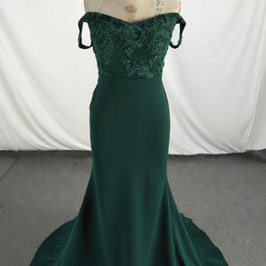 Off Shoulder Dark Green Mermaid Prom Dress: Elegant Long Formal Gown
