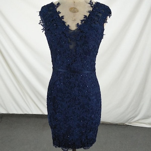 Short Mother of Bride Dresses, Navy Blue Mother of The Groom Dresses, Elegant Lace Mother of The Bride Outfits