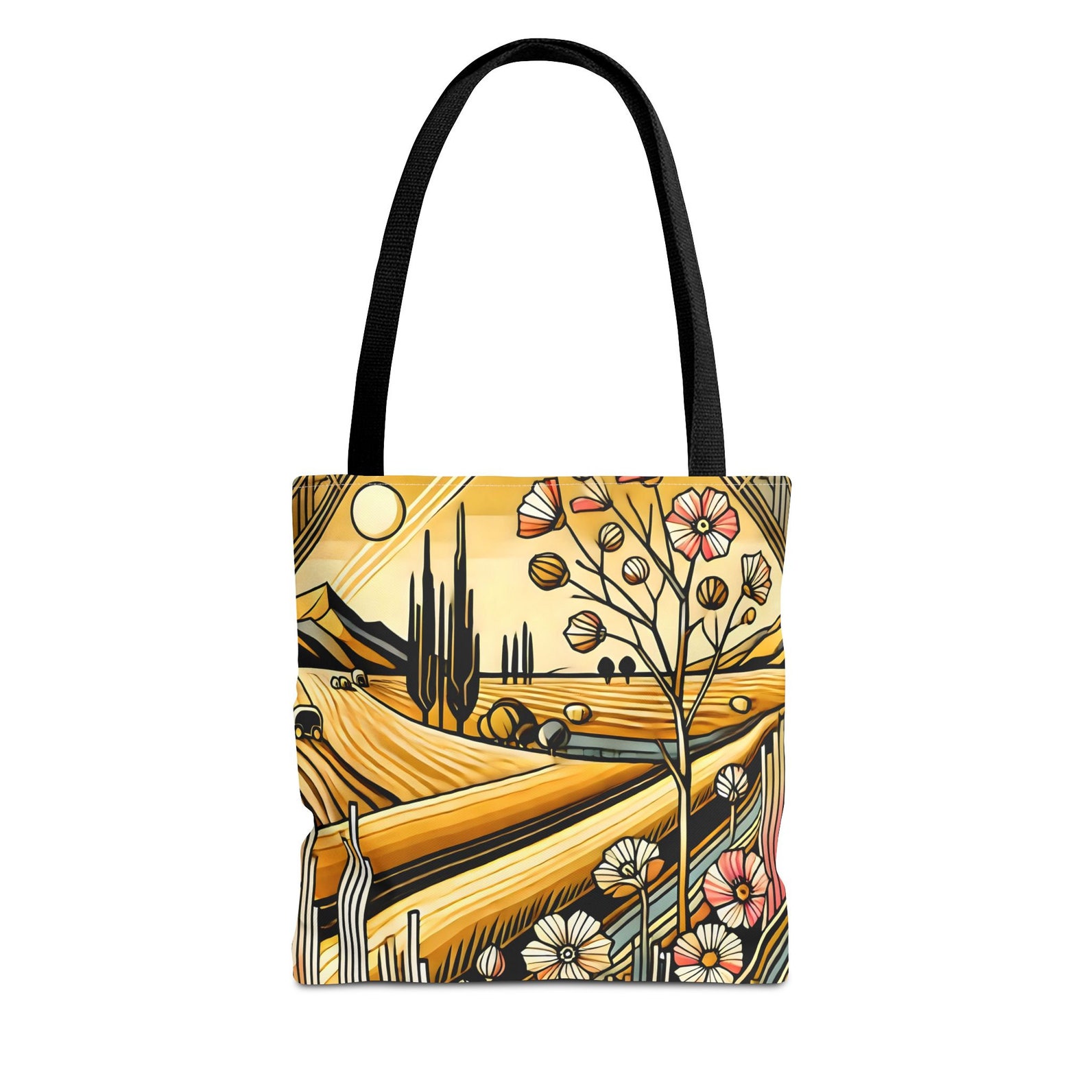 Snapshot of Floral Art Deco Tote Bag Van Gogh Inspired Work Bag For Women Custom Sizes And Handles Teacher