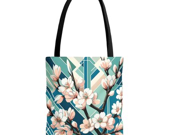 Bolso de mano Art Deco con diseño de flor de cerezo de Van Gogh: tamaños y asas personalizados, bolso de mano para mamá, inspirado en la famosa pintura de Van Gogh