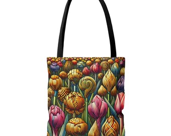 Bolso de mano Art Deco con diseño floral inspirado en Van Gogh: diseño de lirios, bolso de mano grande para el trabajo, famosa pintura de Van Gogh, tamaños personalizados, bolso de mano para mamá