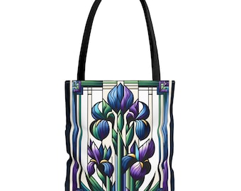 Van Gogh inspirierte Art-Deco-Iris-Tasche - Große Einkaufstasche für Arbeit, berühmtes Van Gogh-Gemälde, kundenspezifische Größen, Mama-Einkaufstasche
