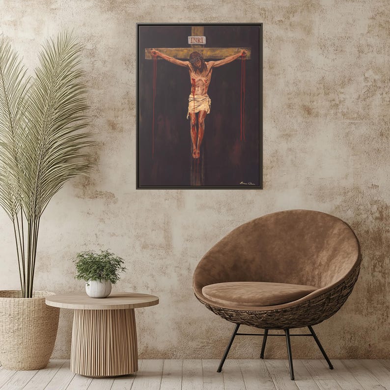 Jesus Wall Art Religious Wall Decor Christian Home Decor Pastor Gift Priest Gift Church Decoration Prayer Room Decor Crown of Thorns Art, LDS, Modern Christian Art, Jesus Portrait, LDS Art, Bible Wall Art, Jesus Oil Painting, Bible Verse Wall Art