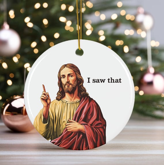 Jesus Christmas Ornament, Funny Religious Gift, Jesus Humor Gift, Religious Stocking Stuffer, Funny Church Gift,  Holiday White Elephant