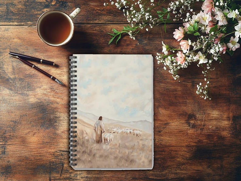 Christian Journal Good Shepherd Notebook Religious Notebook Prayer Journal Bible Study Notebook Sermon Notes Church Supplies Pastor Gift