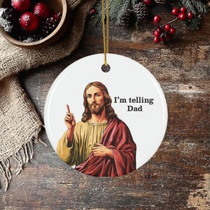 Funny Religious Gift Christian Christmas Ornament Jesus Ornament Christian Humor Gift Church Gift Exchange Religious Tree Ornament Catholic Christmas Gift