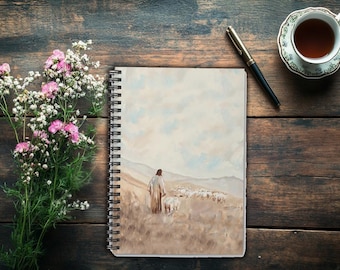 Diario de oración del Cordero Cristiano, Jesús, el Buen Pastor, Cuaderno Cristiano, Regalo Religioso, Cuaderno de Estudio Bíblico, Planificador de Fe, Regalo para el Pastor de la Iglesia
