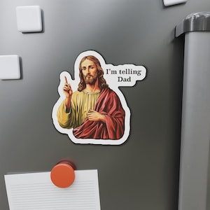 Jesus Meme Magnet, Christian Magnet, Religious Humor Gift, Funny Meme Magnet, Pastor Gift, Jesus Fridge Magnet, Christian Humor, Bible Study