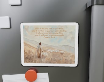 Jesus Magnet, Jesus Leaves the 99 Magnet, Christian Magnets, Jesus Fridge Magnet, Jesus Art, Dishwasher Magnet, Christian LDS Art, Proverbs