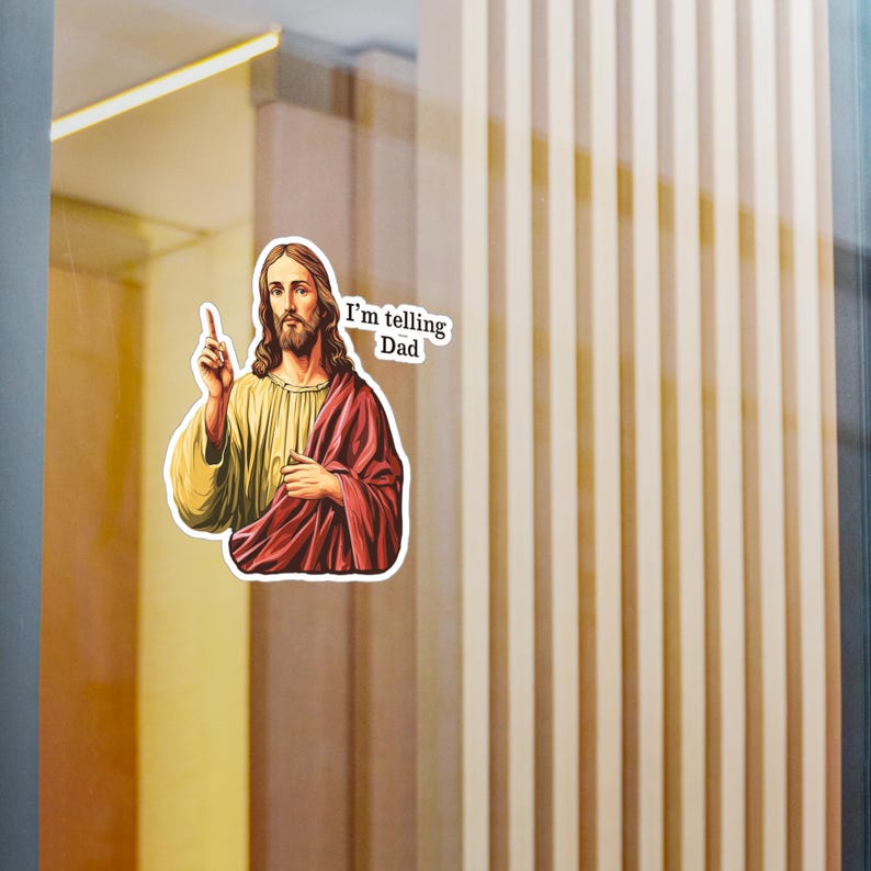 Jesus Sticker Christian Gift Funny Sticker Religious Gift Christian Humor Gift Laptop Sticker Water Bottle Sticker Stocking Stuffer Christmas Gift Idea Religious Humor Gift Pastor Gift Jesus Meme Funny Jesus Gift Christian Humor LDS Art