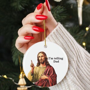 Funny Religious Gift Christian Christmas Ornament Jesus Ornament Christian Humor Gift Church Gift Exchange Religious Tree Ornament Catholic Christmas Gift