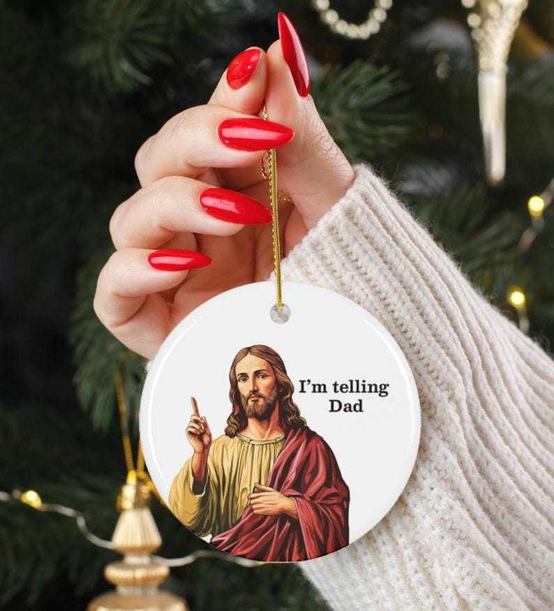 Funny Religious Gift Christian Christmas Ornament Jesus Ornament Christian Humor Gift Church Gift Exchange Religious Tree Ornament Catholic Christmas Gift