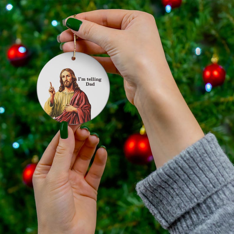 Funny Religious Gift Christian Christmas Ornament Jesus Ornament Christian Humor Gift Church Gift Exchange Religious Tree Ornament Catholic Christmas Gift