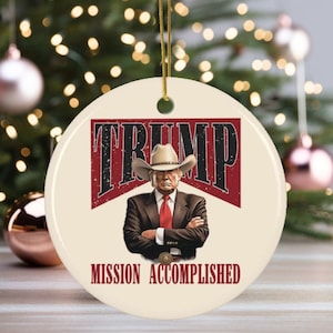 Trump Christmas Ornament Conservative Christmas Gift Republican Gift Trump Holiday Decoration MAGA Patriotic Tree Decor Stocking Stuffer
