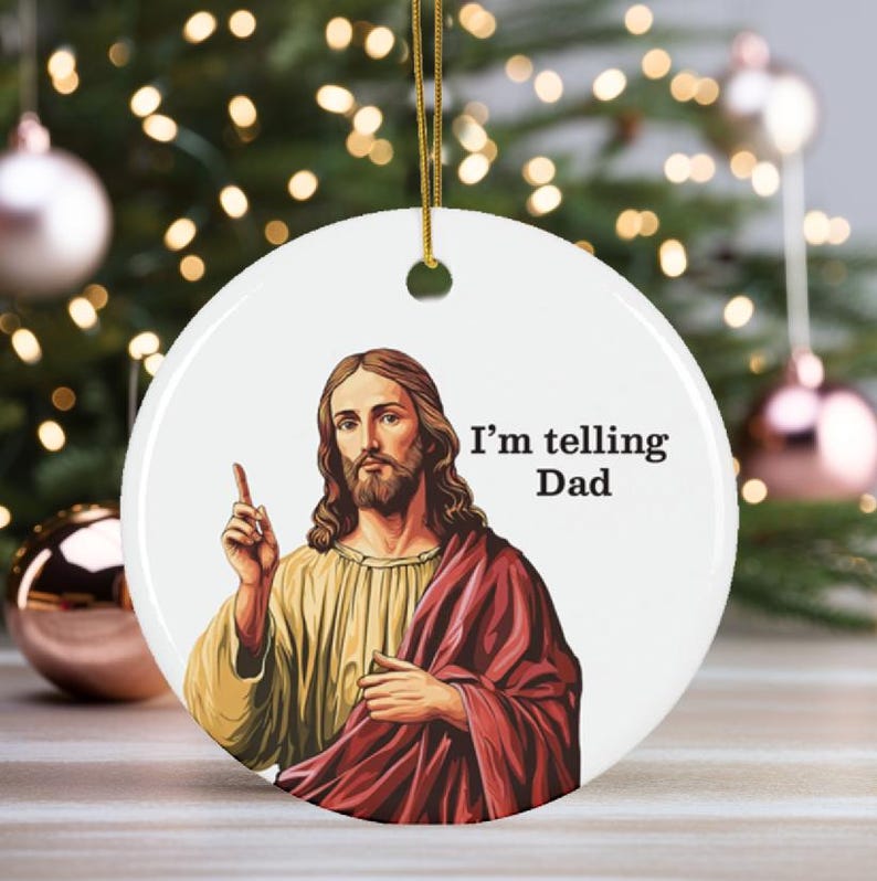 Funny Religious Gift Christian Christmas Ornament Jesus Ornament Christian Humor Gift Church Gift Exchange Religious Tree Ornament Catholic Christmas Gift