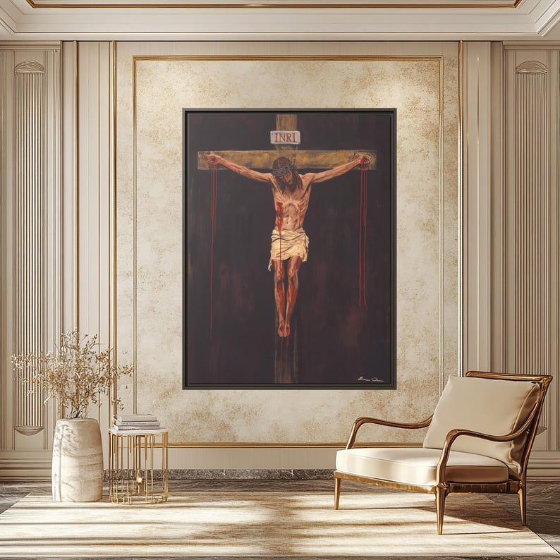 Jesus Wall Art Religious Wall Decor Christian Home Decor Pastor Gift Priest Gift Church Decoration Prayer Room Decor Crown of Thorns Art, LDS, Modern Christian Art, Jesus Portrait, LDS Art, Bible Wall Art, Jesus Oil Painting, Bible Verse Wall Art