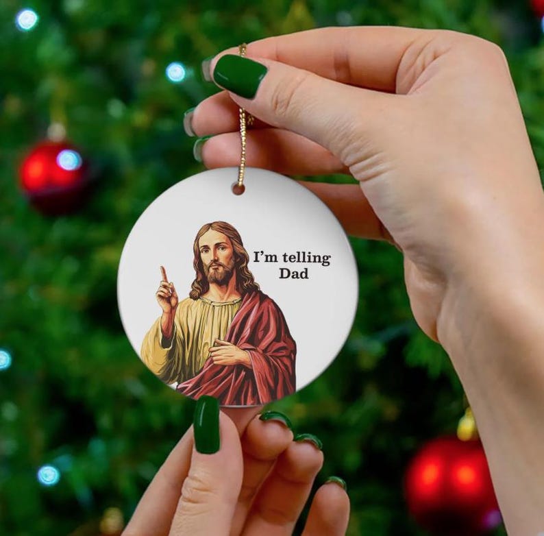 Funny Religious Gift Christian Christmas Ornament Jesus Ornament Christian Humor Gift Church Gift Exchange Religious Tree Ornament Catholic Christmas Gift