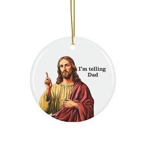 Funny Religious Gift Christian Christmas Ornament Jesus Ornament Christian Humor Gift Church Gift Exchange Religious Tree Ornament Catholic Christmas Gift