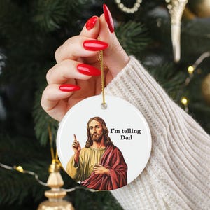 Funny Religious Gift Christian Christmas Ornament Jesus Ornament Christian Humor Gift Church Gift Exchange Religious Tree Ornament Catholic Christmas Gift